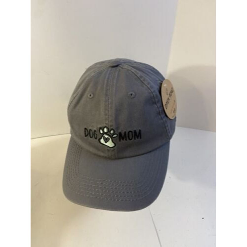 Open Road Brands “Dog Mom” Dog Paw Adjustable Gray Hat NWT**